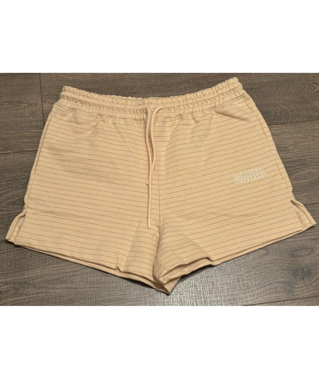 GANNI Бежевые хлопковые шорты, фото 2
