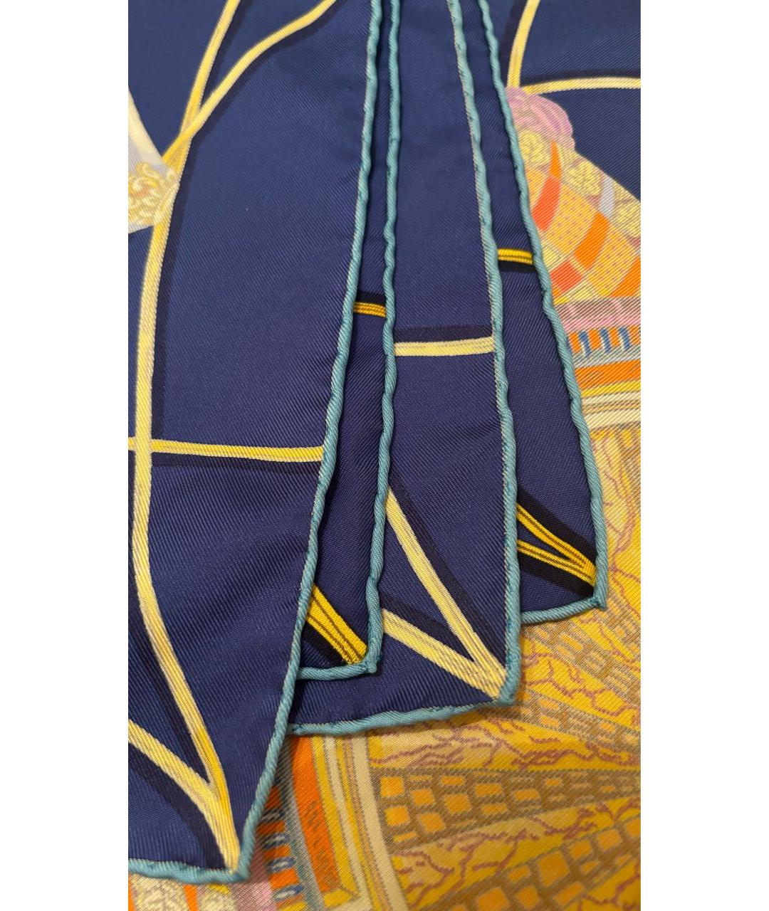 HERMES Мульти шелковый платок, фото 7