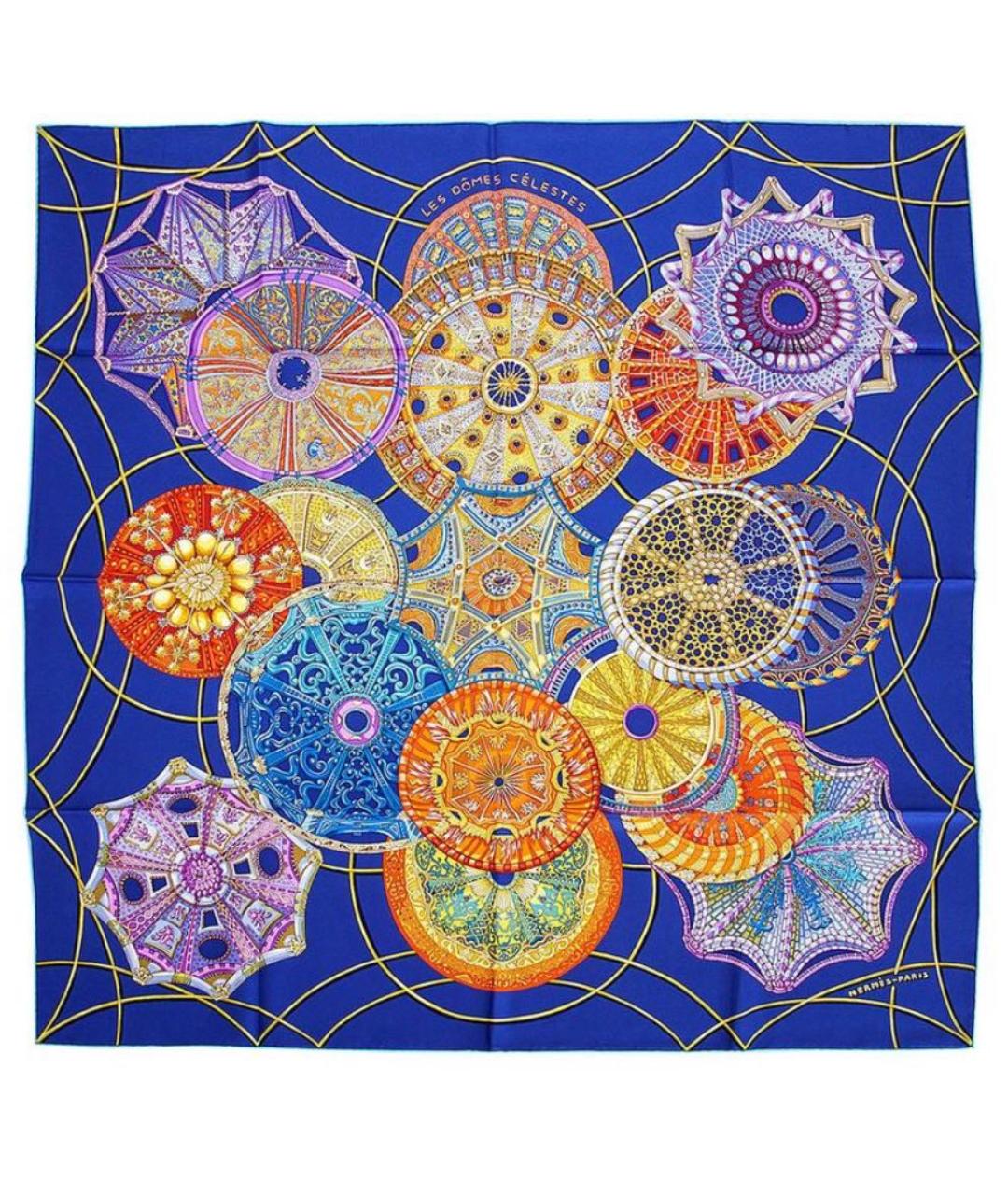 HERMES Мульти шелковый платок, фото 1