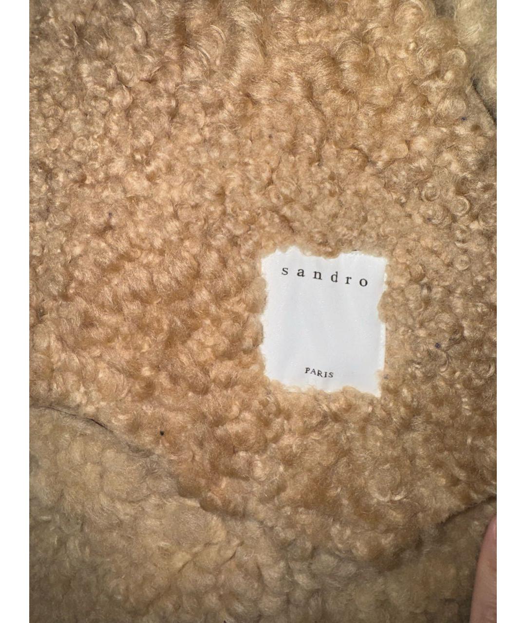 SANDRO Коричневая кожаная дубленка, фото 4