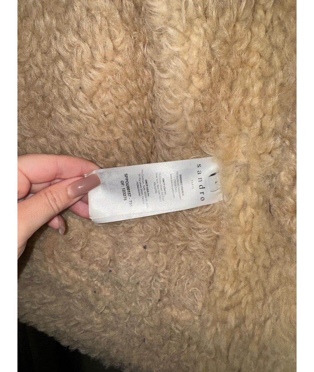 SANDRO Коричневая кожаная дубленка, фото 3