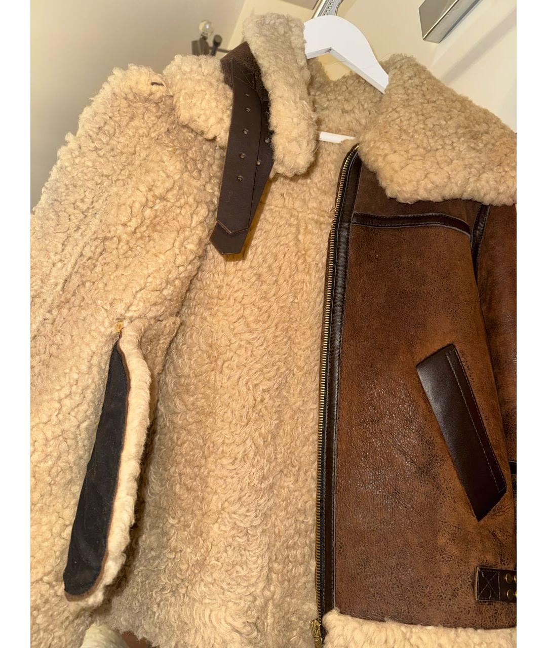 SANDRO Коричневая кожаная дубленка, фото 2