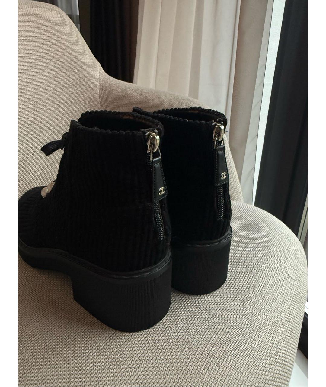 CHANEL Черные ботинки, фото 4