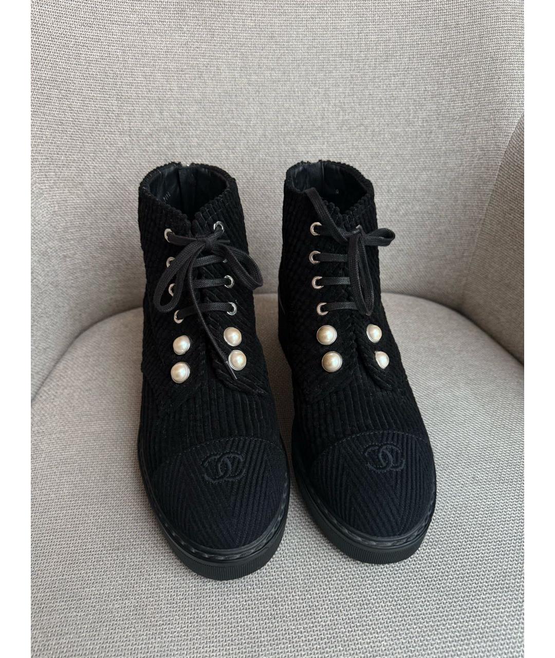 CHANEL Черные ботинки, фото 2