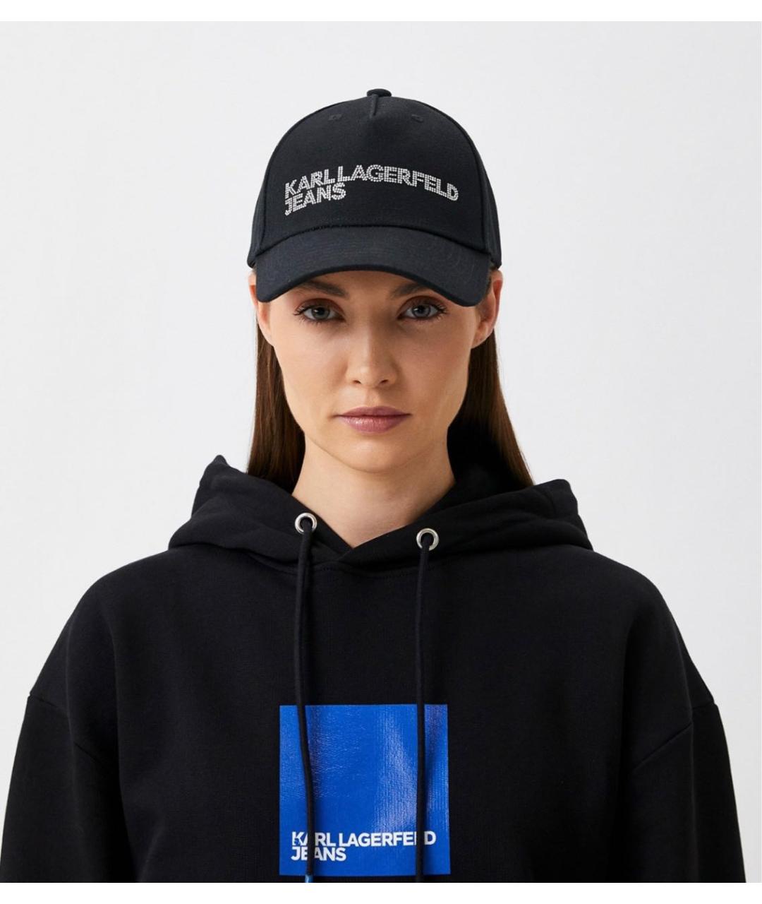 KARL LAGERFELD Черная хлопковая кепка, фото 3