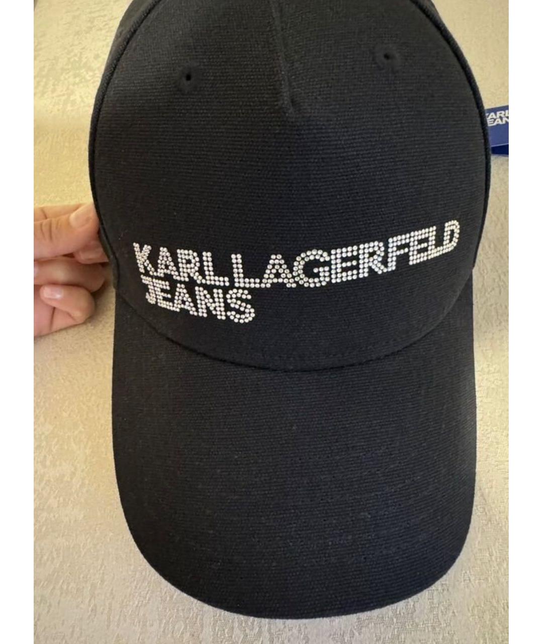 KARL LAGERFELD Черная хлопковая кепка, фото 5