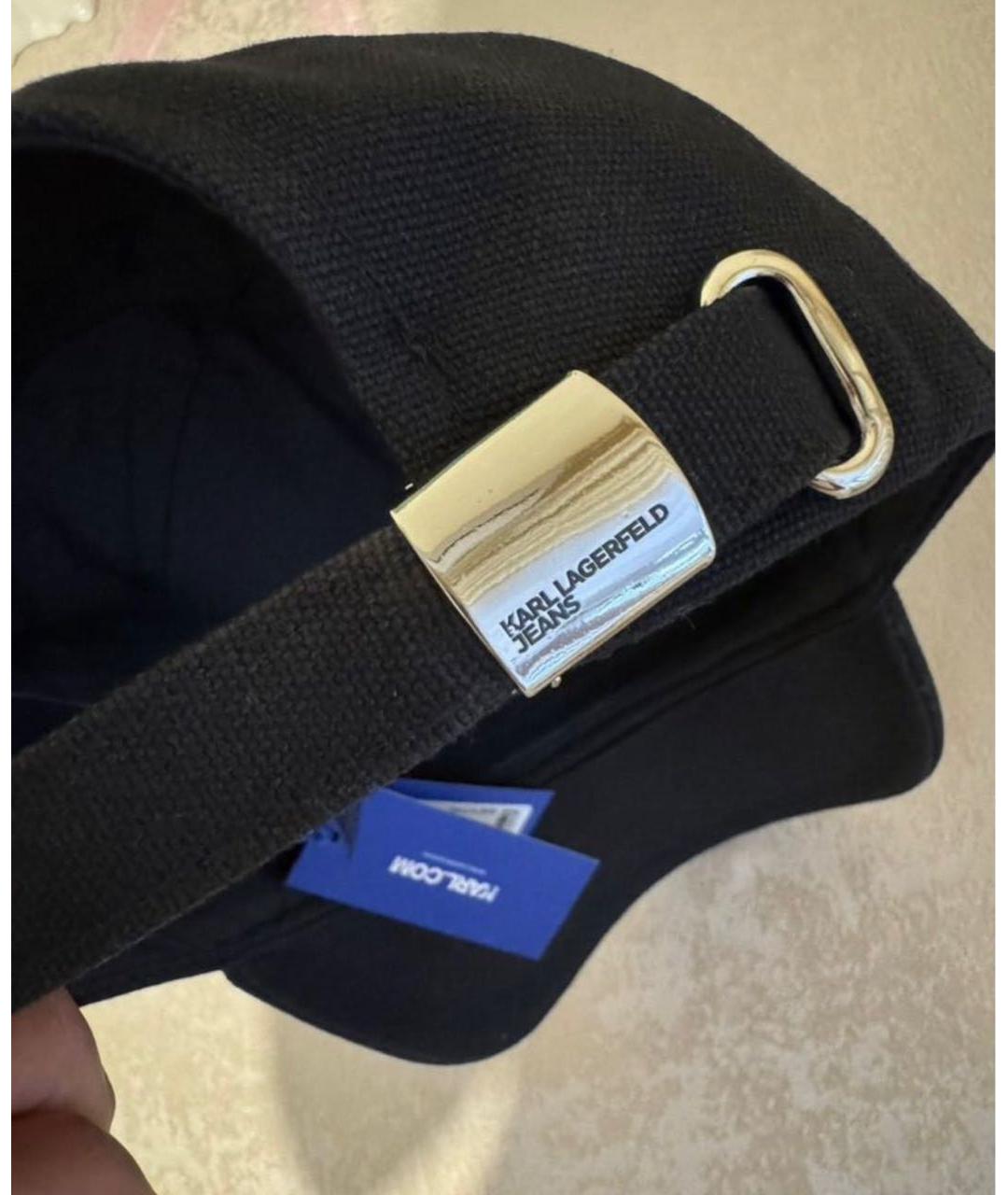 KARL LAGERFELD Черная хлопковая кепка, фото 6