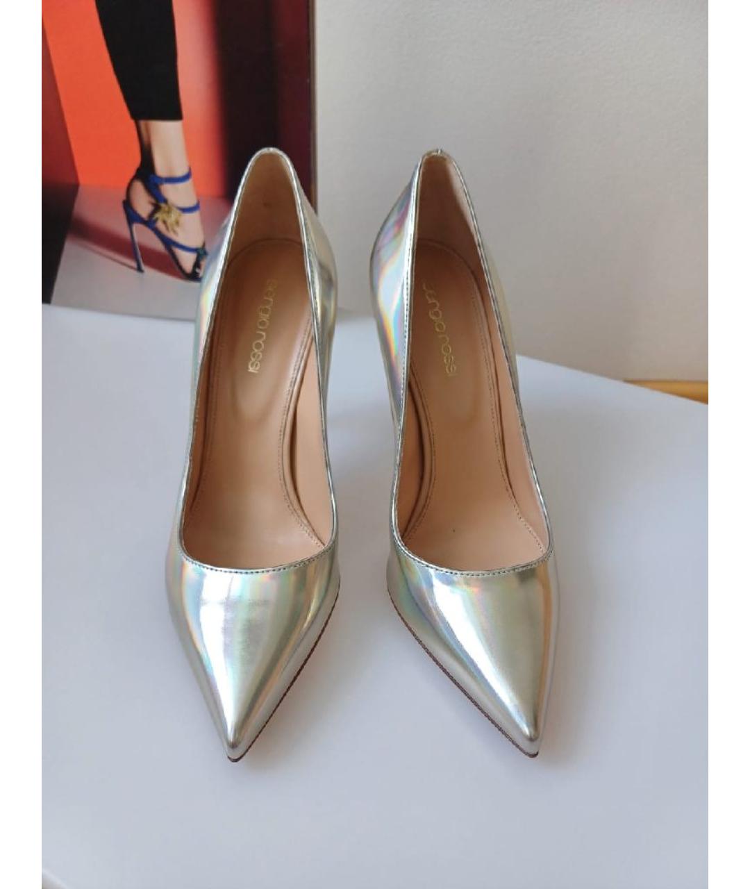 SERGIO ROSSI Золотые кожаные туфли, фото 7