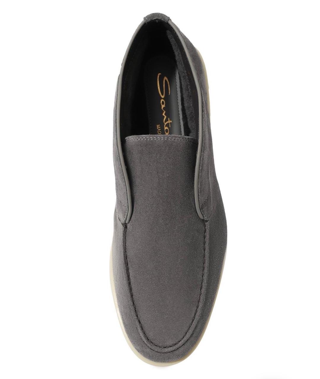 SANTONI Серые замшевые ботинки, фото 2