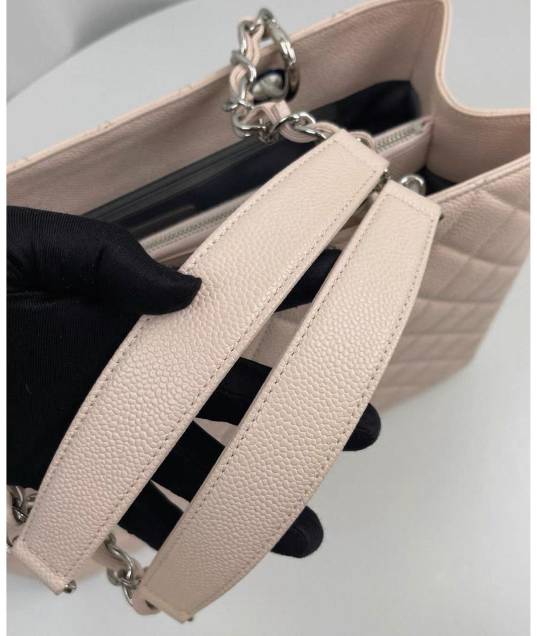 CHANEL Бежевая кожаная сумка через плечо, фото 5