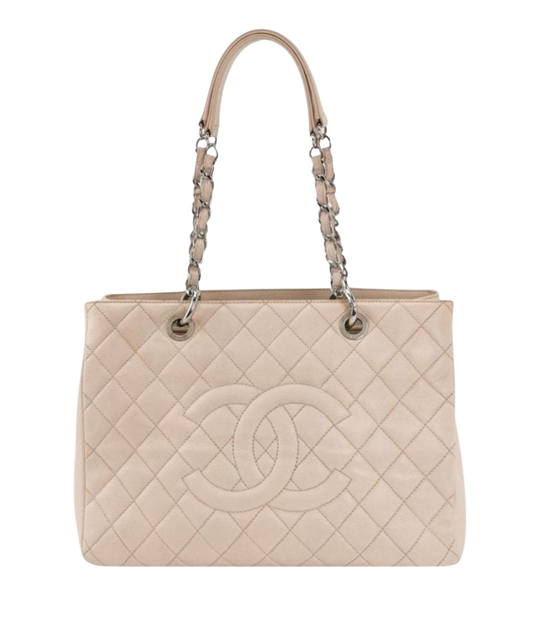 CHANEL Бежевая кожаная сумка через плечо, фото 1