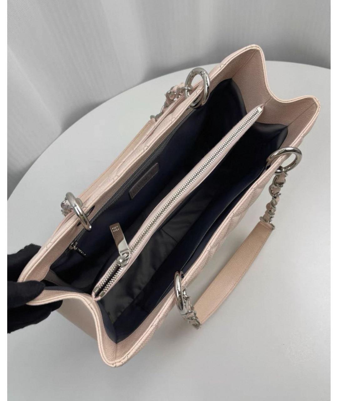 CHANEL Бежевая кожаная сумка через плечо, фото 4