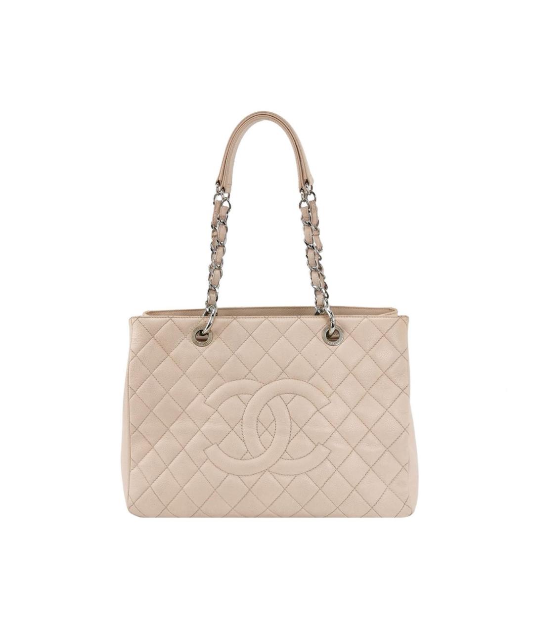 CHANEL Бежевая кожаная сумка через плечо, фото 6