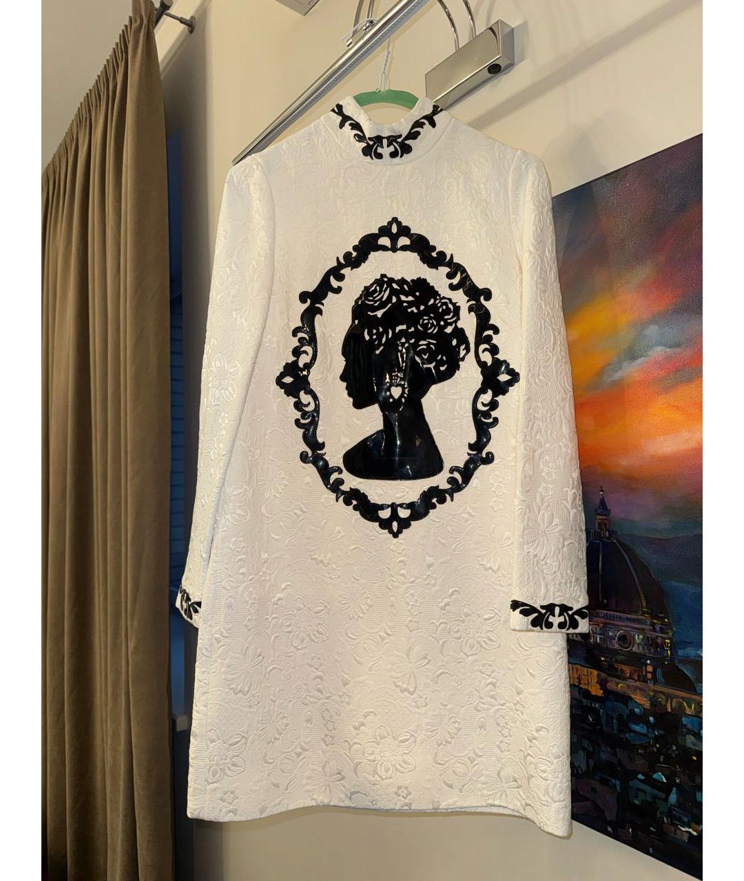 DOLCE&GABBANA Белое кружевное вечернее платье, фото 5