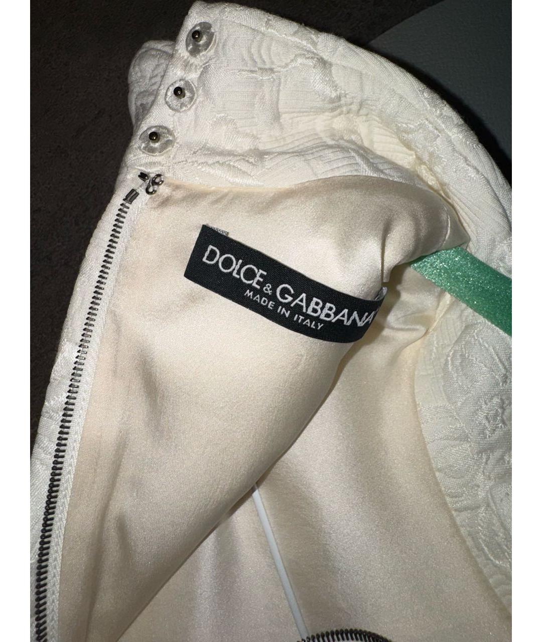 DOLCE&GABBANA Белое кружевное вечернее платье, фото 3