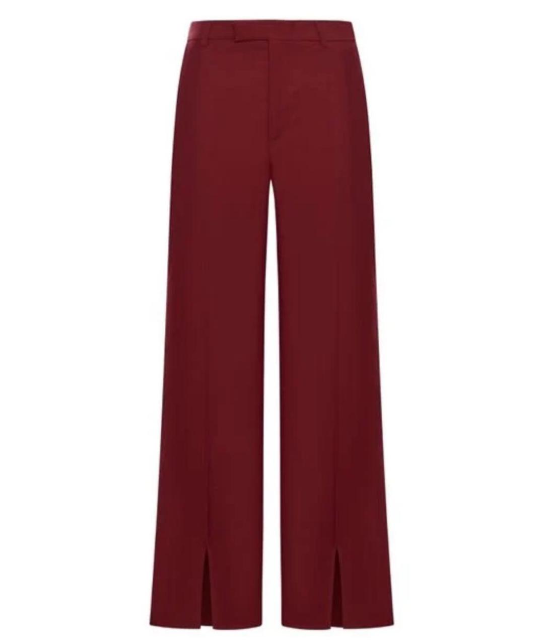 GUCCI Бордовые шерстяные классические брюки, фото 7