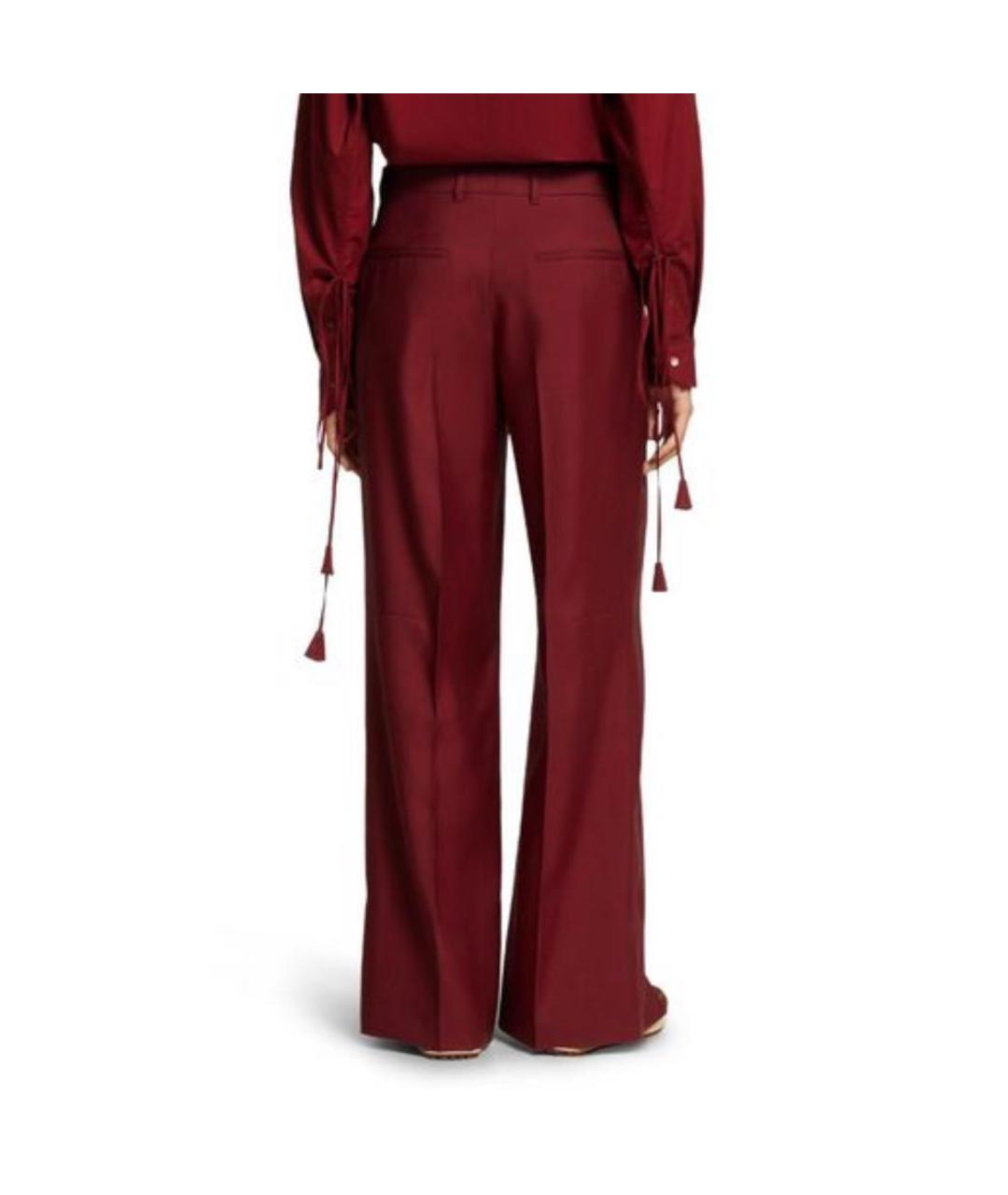 GUCCI Бордовые шерстяные классические брюки, фото 2