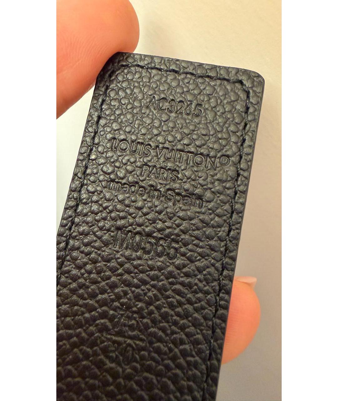 LOUIS VUITTON Черный кожаный ремень, фото 3