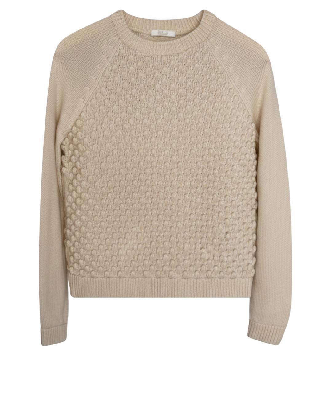 CHLOE Бежевый шерстяной джемпер / свитер, фото 1