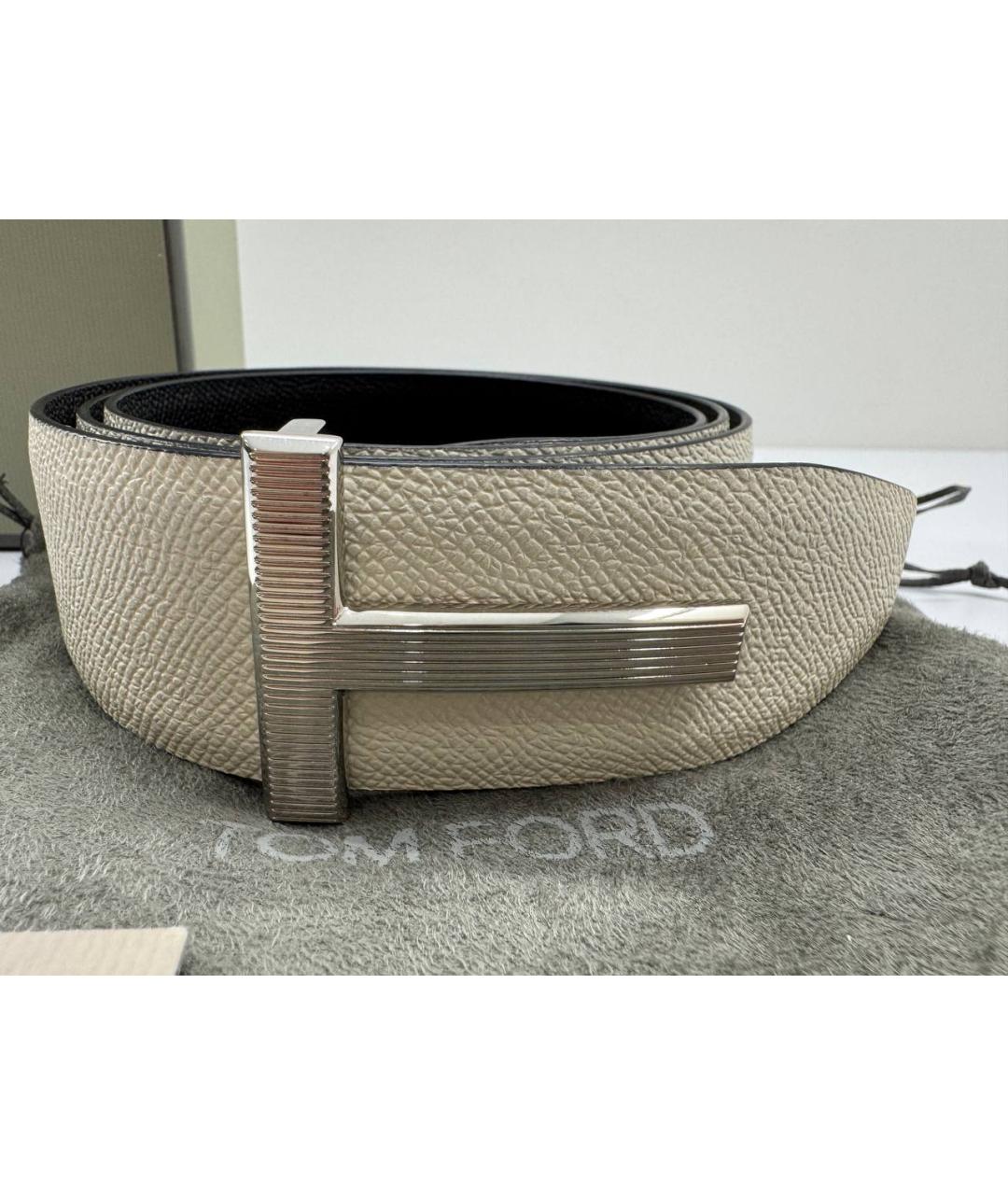 TOM FORD Белый кожаный ремень, фото 4