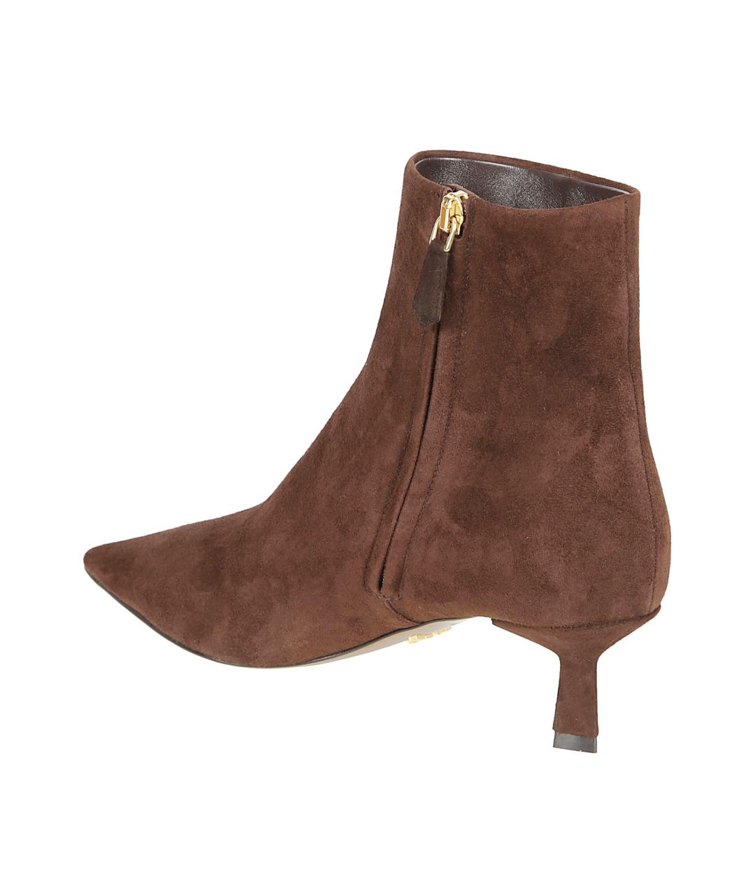 PRADA Коричневые замшевые ботильоны, фото 3