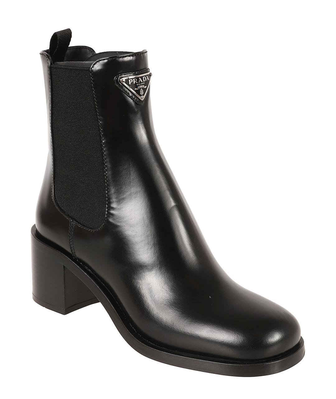 PRADA Черные кожаные ботинки, фото 2