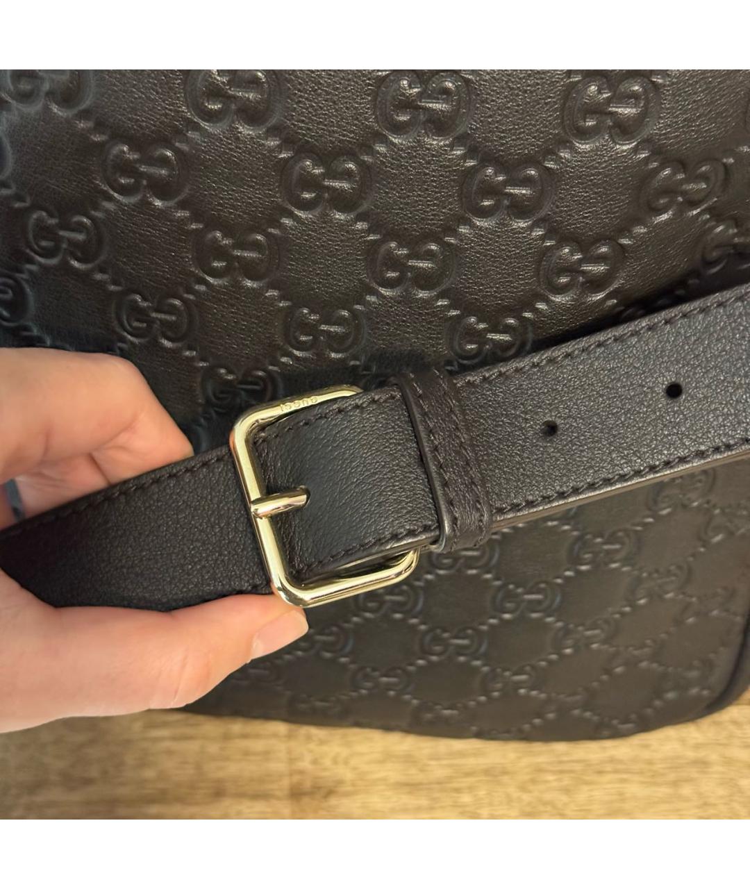 GUCCI Коричневая кожаная сумка на плечо, фото 6