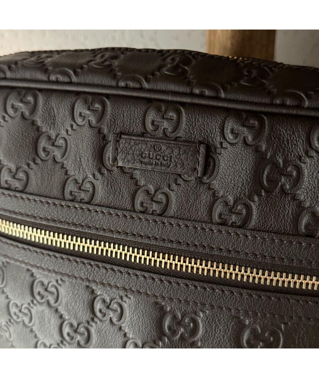 GUCCI Коричневая кожаная сумка на плечо, фото 2