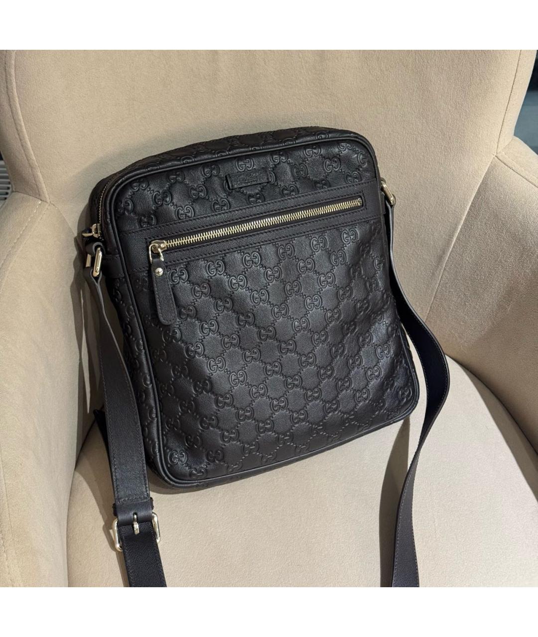 GUCCI Коричневая кожаная сумка на плечо, фото 8