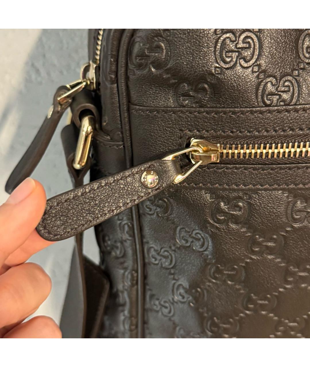 GUCCI Коричневая кожаная сумка на плечо, фото 3