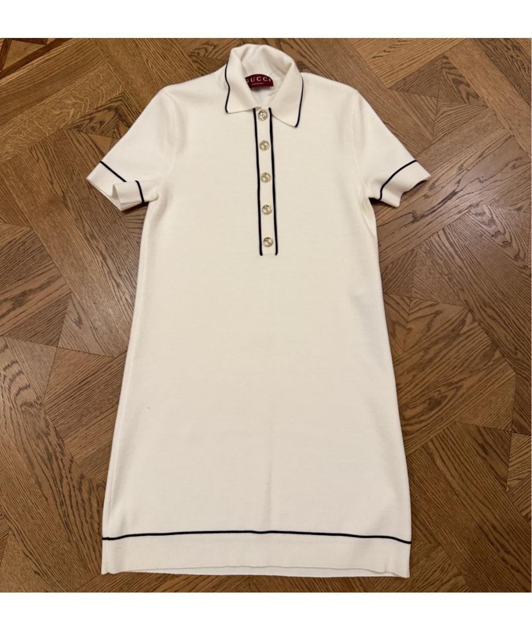 GUCCI Белое шерстяное повседневное платье, фото 8