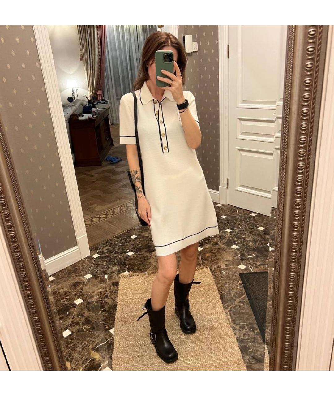 GUCCI Белое шерстяное повседневное платье, фото 7