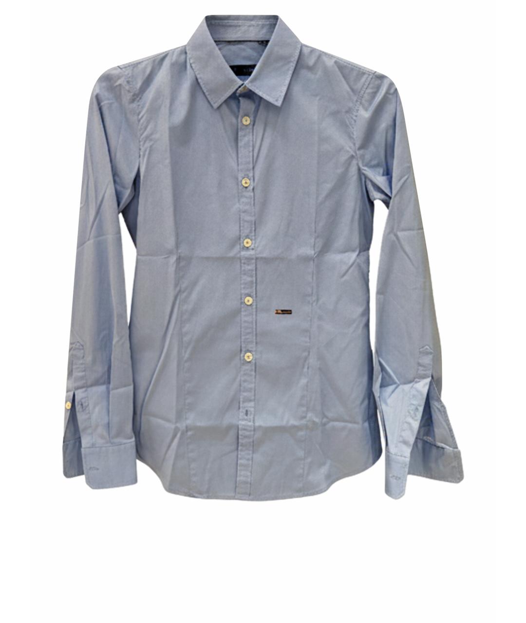 DSQUARED2 Голубая хлопко-эластановая рубашка, фото 1