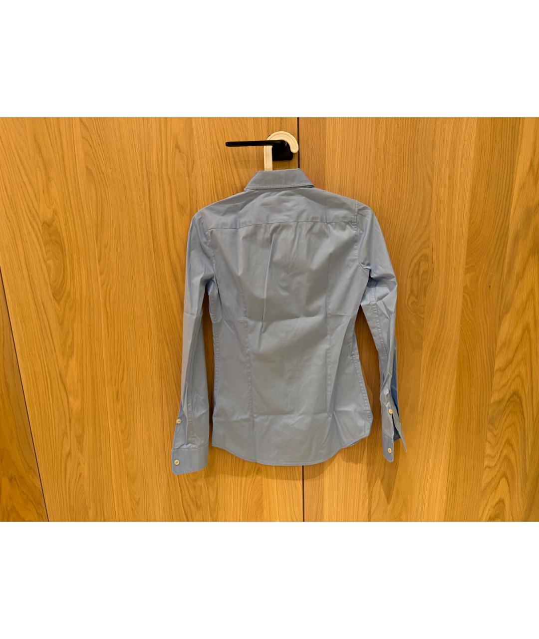 DSQUARED2 Голубая хлопко-эластановая рубашка, фото 2