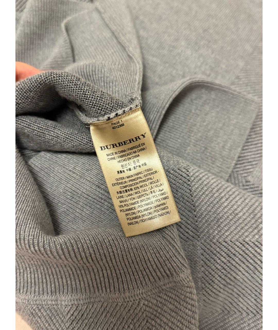 BURBERRY Серый шерстяной джемпер / свитер, фото 5