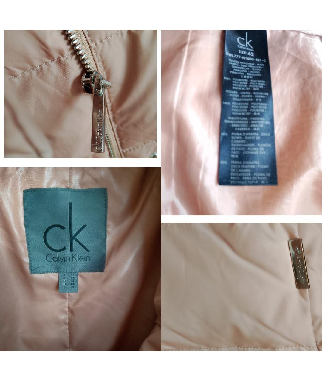 CALVIN KLEIN Розовый полиэстеровый пуховик, фото 4