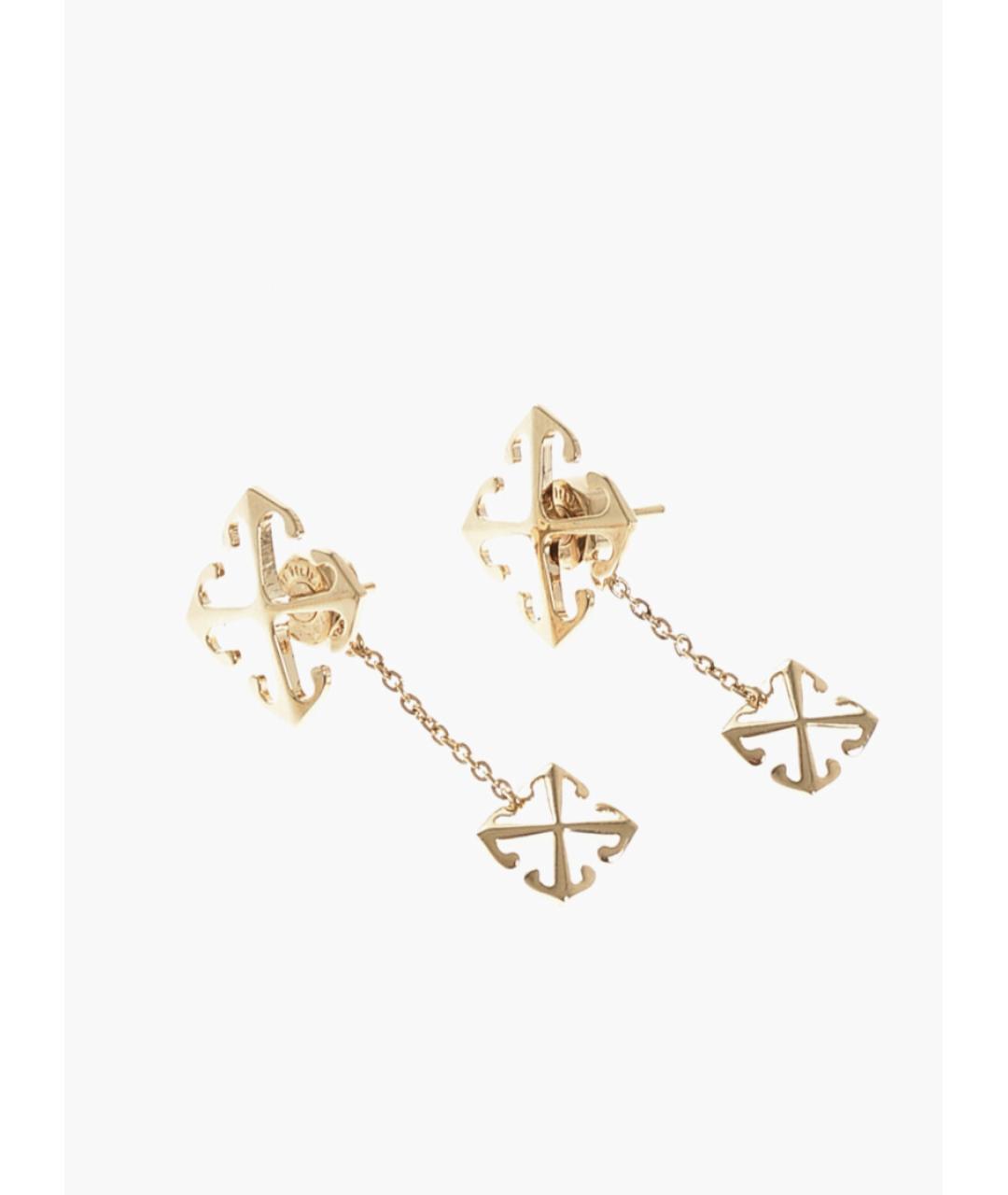OFF-WHITE Золотые латунные серьги, фото 3