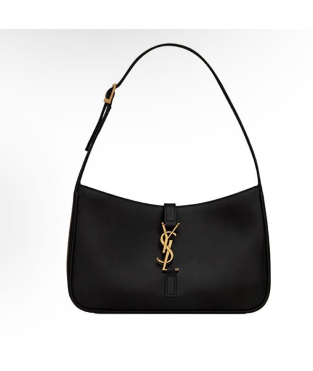 SAINT LAURENT Черная кожаная сумка через плечо, фото 4