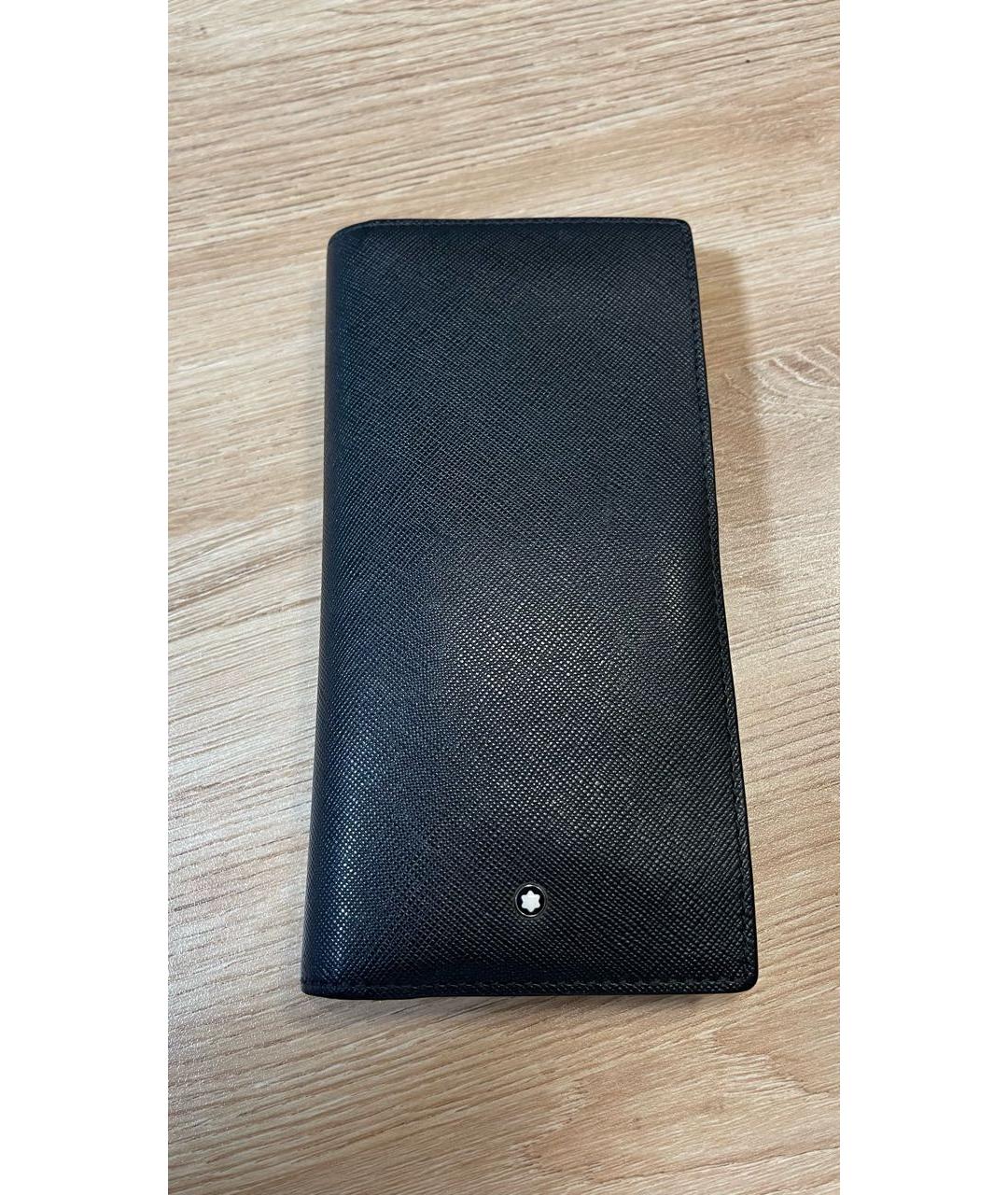 MONTBLANC Черный кожаный кошелек, фото 7