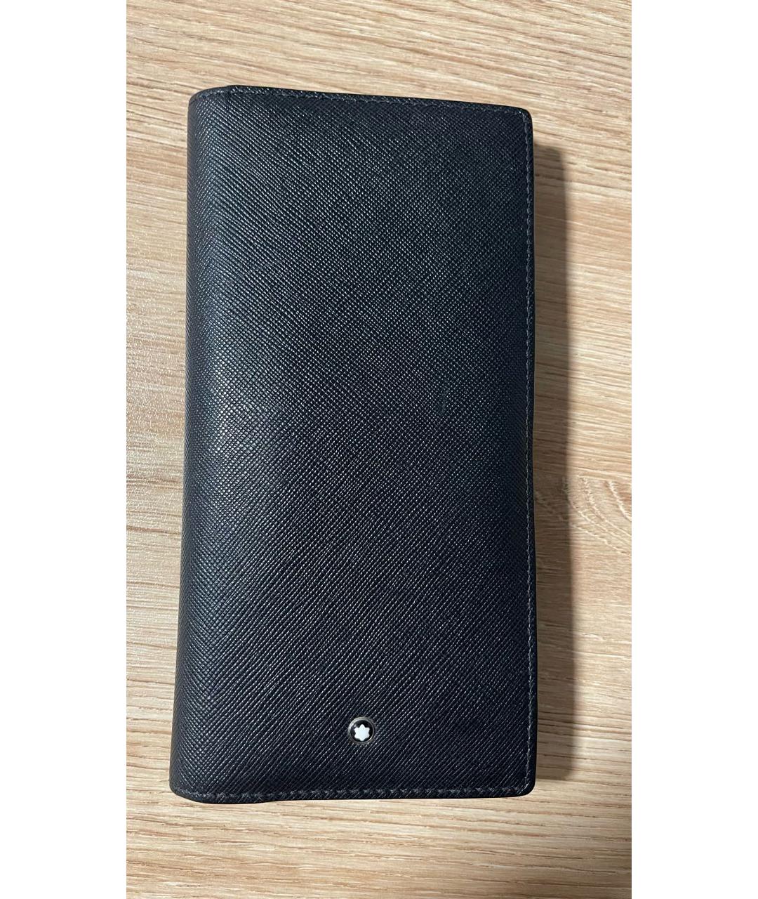 MONTBLANC Черный кожаный кошелек, фото 5
