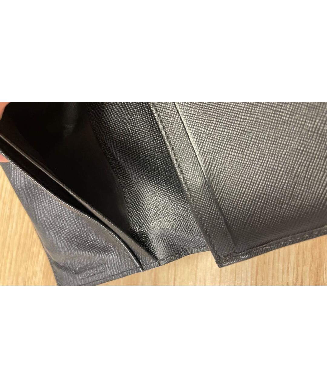 MONTBLANC Черный кожаный кошелек, фото 4