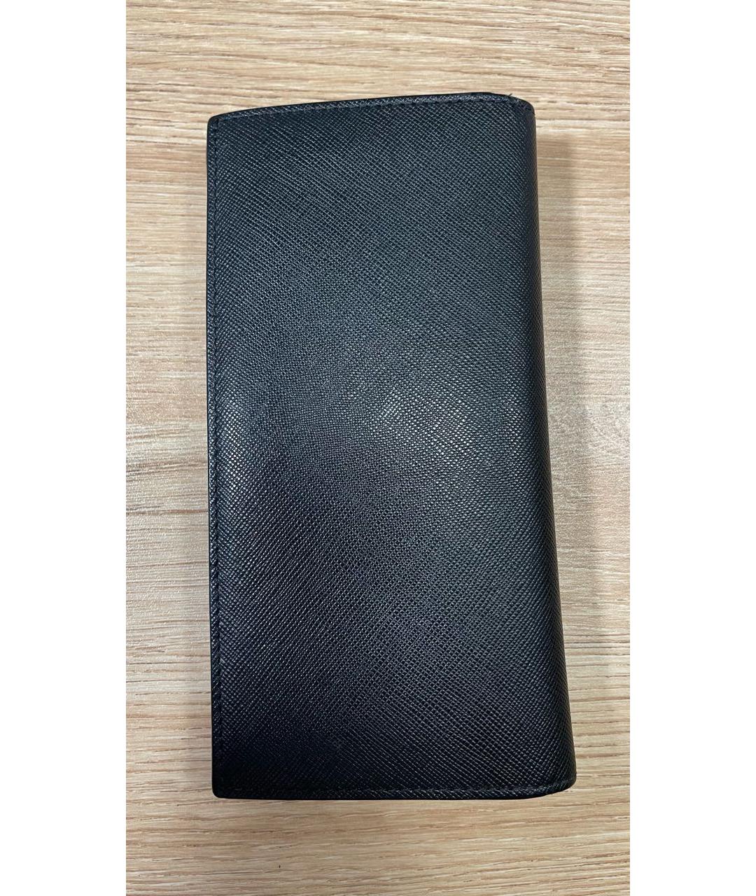 MONTBLANC Черный кожаный кошелек, фото 2