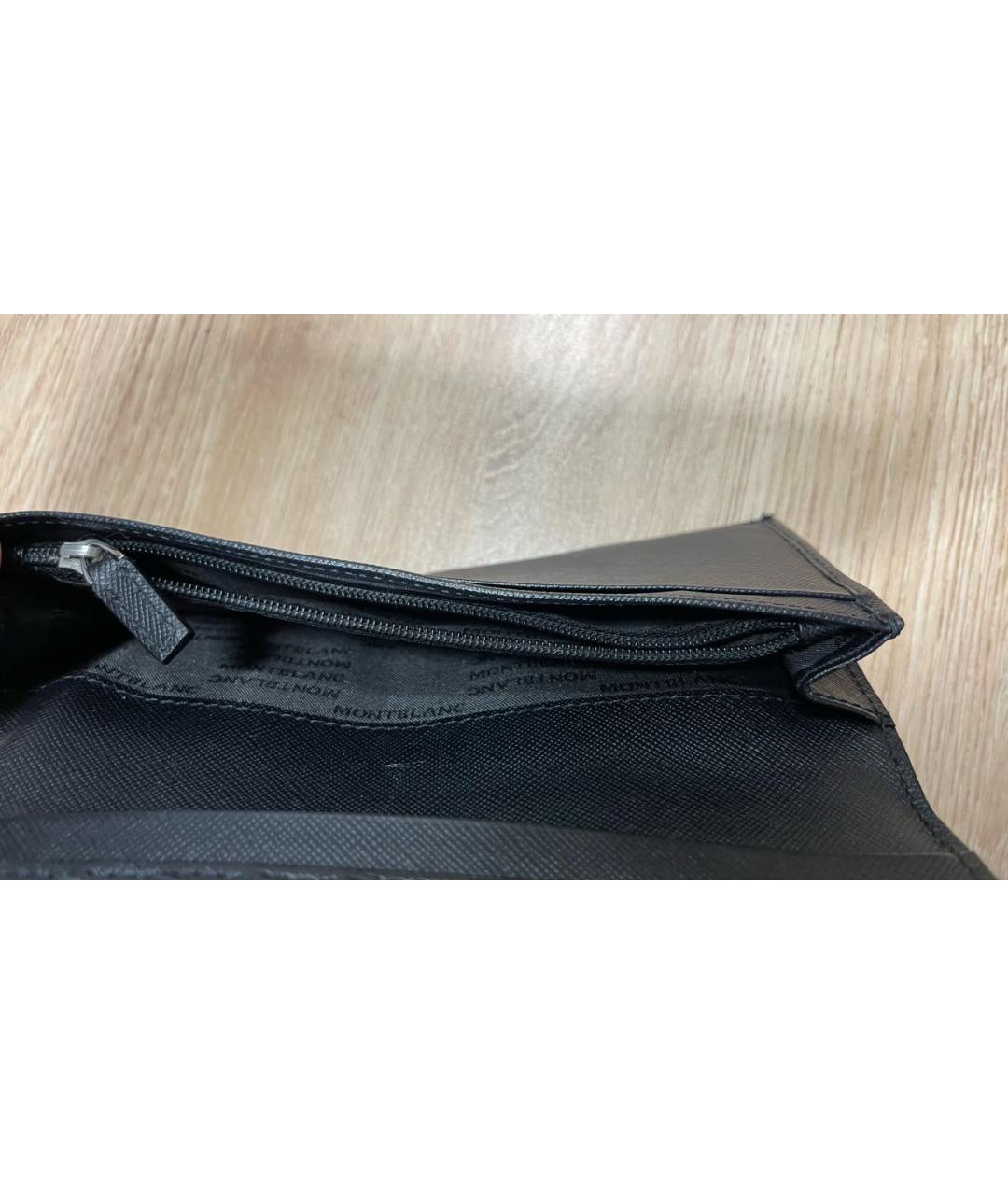 MONTBLANC Черный кожаный кошелек, фото 6