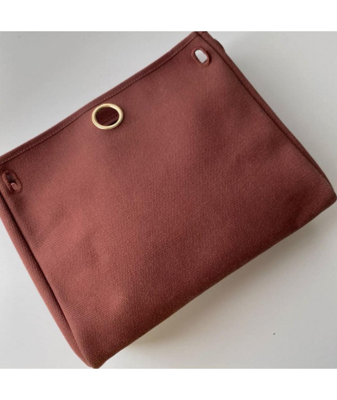 HERMES Бежевая тканевая сумка через плечо, фото 3