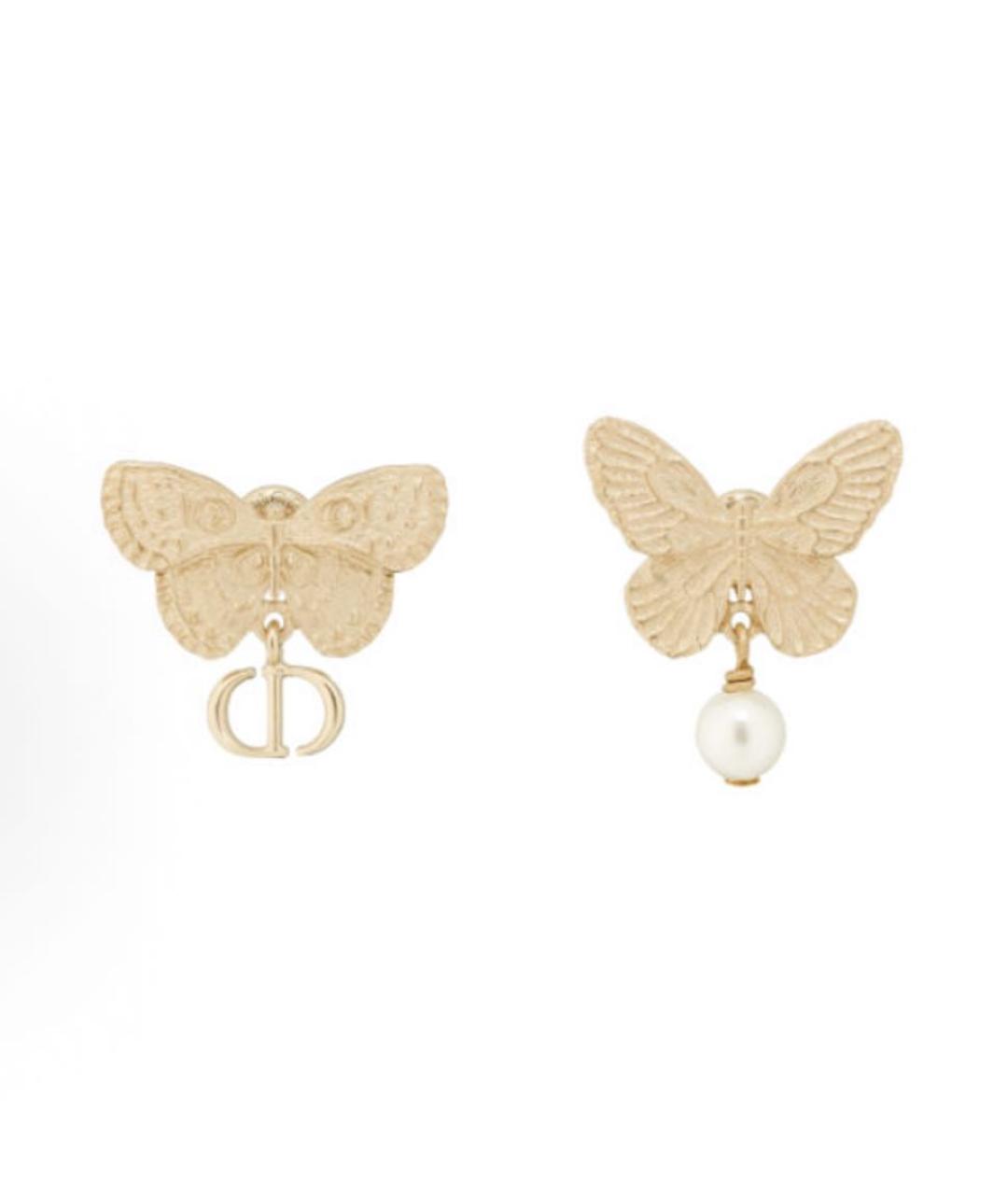 CHRISTIAN DIOR Золотые металлические серьги, фото 6