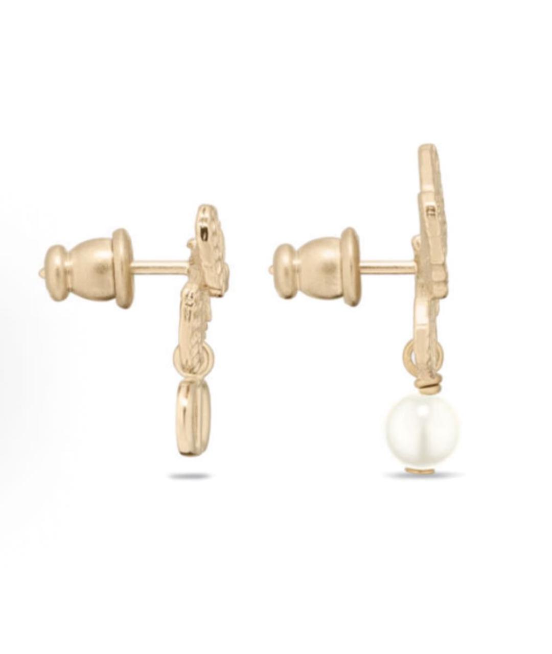 CHRISTIAN DIOR Золотые металлические серьги, фото 3