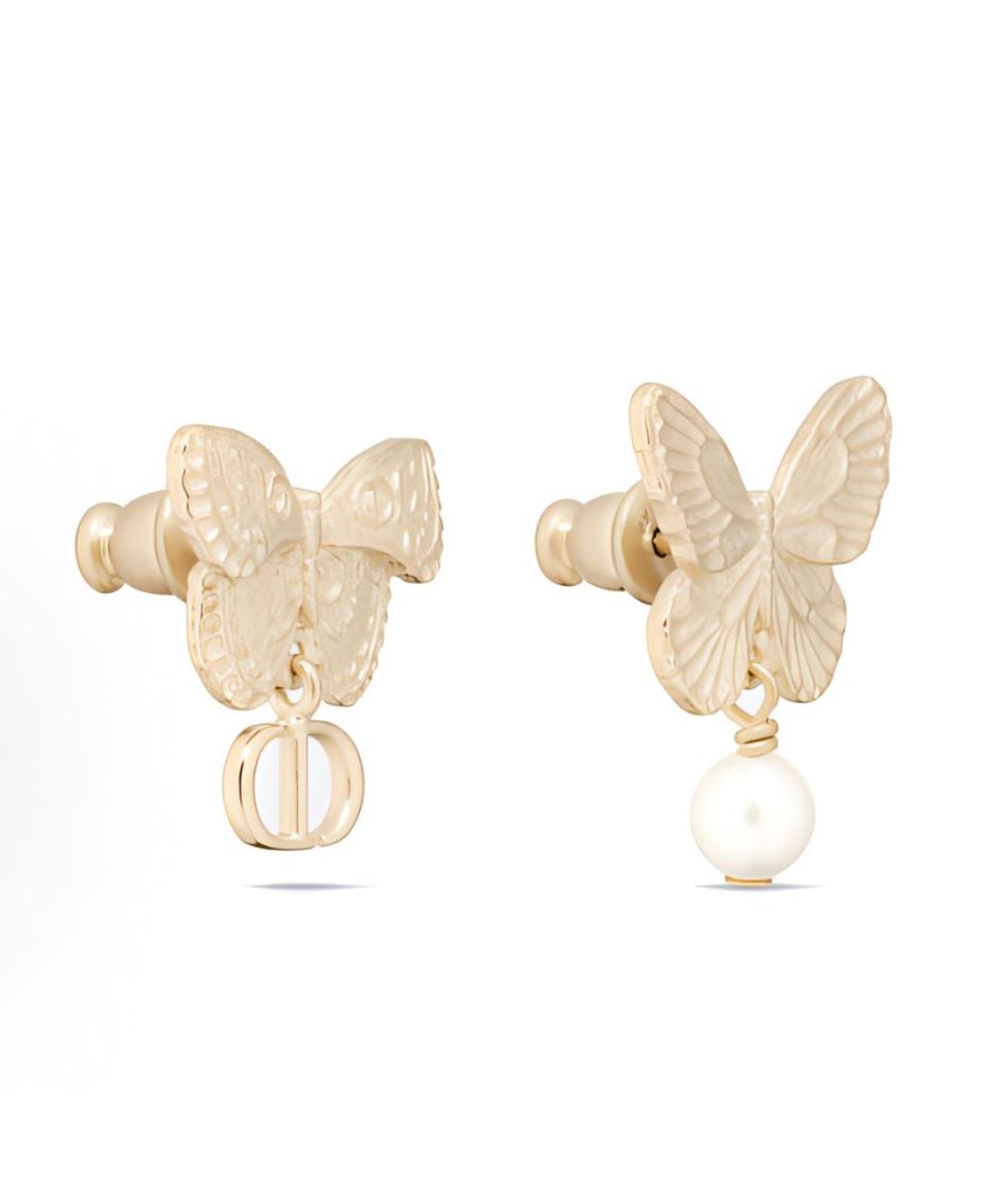 CHRISTIAN DIOR Золотые металлические серьги, фото 2