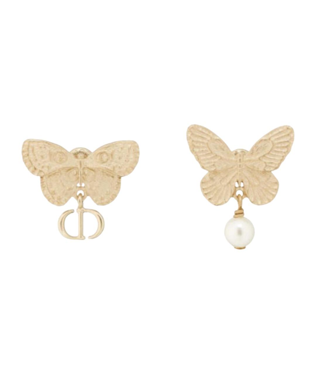 CHRISTIAN DIOR Золотые металлические серьги, фото 1