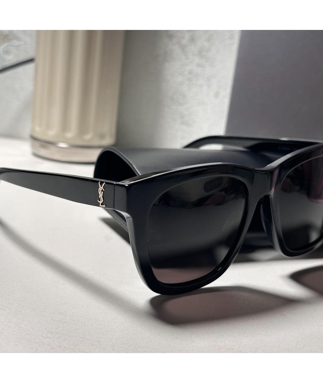 SAINT LAURENT Черные пластиковые солнцезащитные очки, фото 3