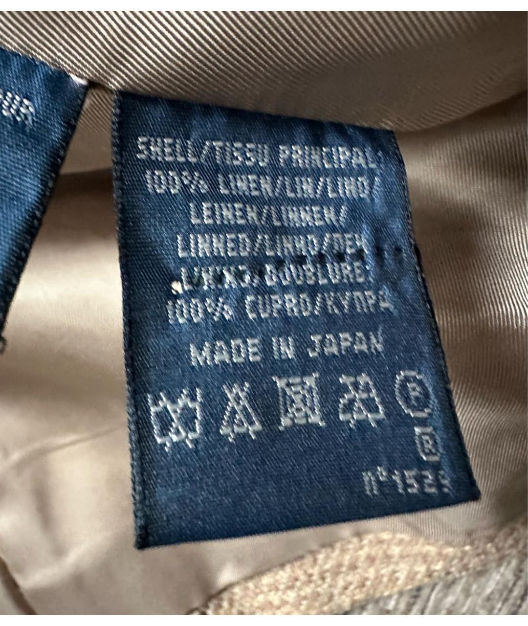 RALPH LAUREN Бежевый льняной жакет/пиджак, фото 4